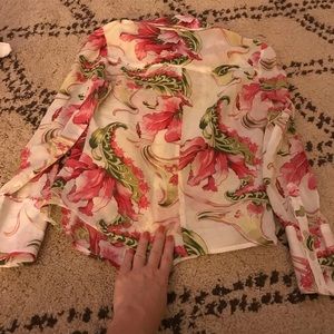 Arden B Floral burton down blouse